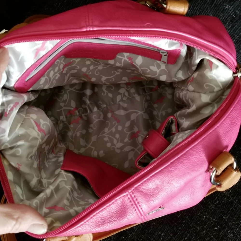 Barbie Pink/tan Vegan leather purse - Picture 4 of 9